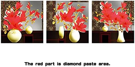 Instarry DIY 5D Kits de pintura de diamante de tamanho grande 3pcs/conjunto pintando pintura de magnolia shornones bordados decoração de casa sala de estar 55,9x19,7 polegadas