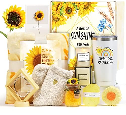 Enviando Gift Sunshine, 10pcs Presentes de girassol para mulheres, pacote de cuidados, Get Soon Gifts Gifts Basking