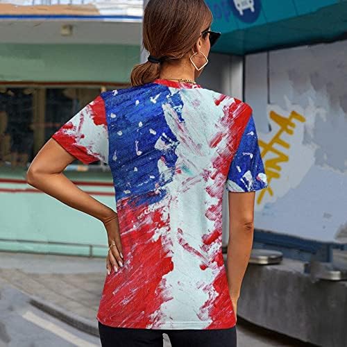 Henley White Shirts for Women Womens Casual America Flag PRIMA