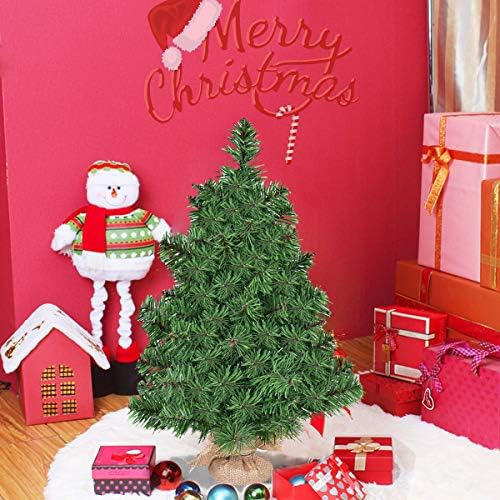 HOMGX 2ft Artificial Combuttop Christmas Tree, árvore de Natal de abeto premium com base de estopa, adequada para cozinha,