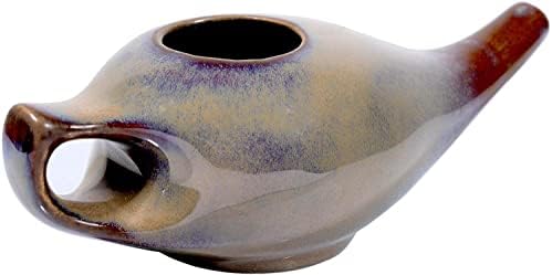 Lavagem nasal de enxágue no seio da rede de cerâmica com sal, lava -louças seguras, 225 ml. Capacidade