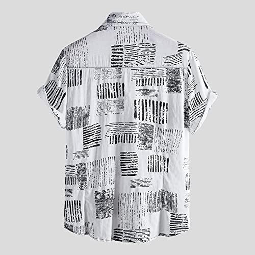 Butão de manga curta para homens BEUU Camisetas de verão Casual Casual Hawaiian Camisa de colarinho virado para baixo blusas
