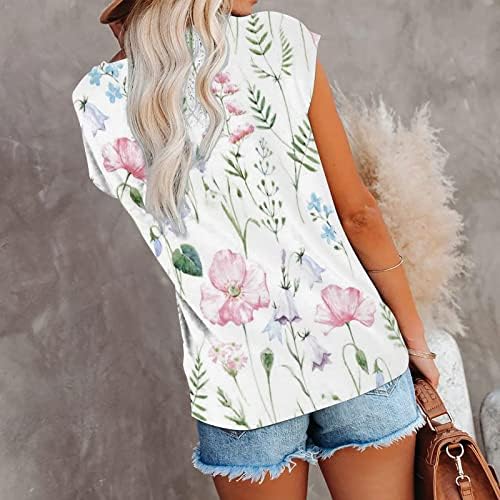 Moda Womens S-S-S-Shirts Sumts Summer 2023 Trendy Lace Top Top Casual Logo Blouse