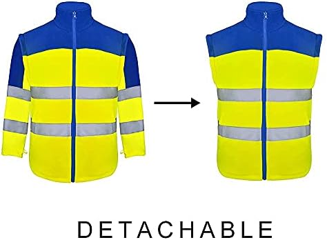 LOVPOSTY 3 em 1 jaqueta refletiva 10 bolsos Jackets de construção Ansi Classe 3 Jackets de trabalho de inverno para homens