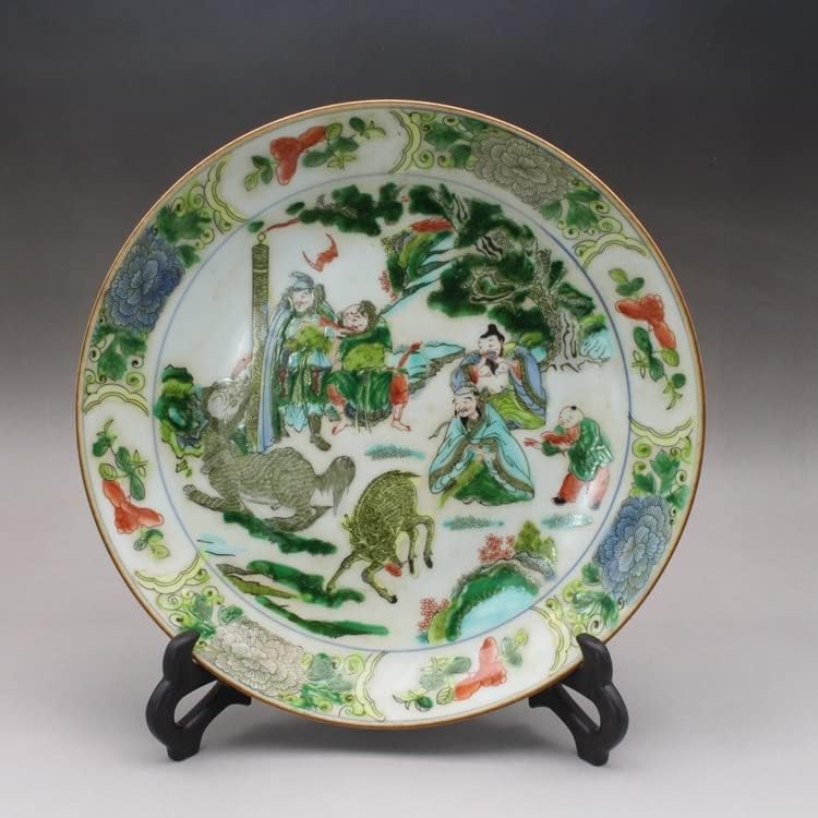 JKUYWX Histórias coloridas de personagens pastel Plate Coleção de porcelana antiga de cerâmica antiga