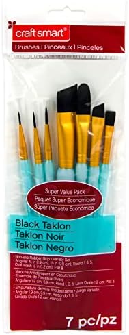 Black Taklon Angular Brushes Super Value Pack 7 peças