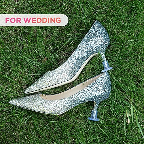 Protetores de salto WHXGQ para grama 21 pares 3 tamanhos Protetores de calcanhar de sapatos para paradas de salto de grama para caminhar na grama desigual piso alto protetor de grama para mulheres sapatos de casamento, claro