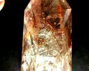 Varda de quartzo rutilada para meditação, cura, coleção, embalagem de arame e jóias rutil em quartzo varinha de cristal