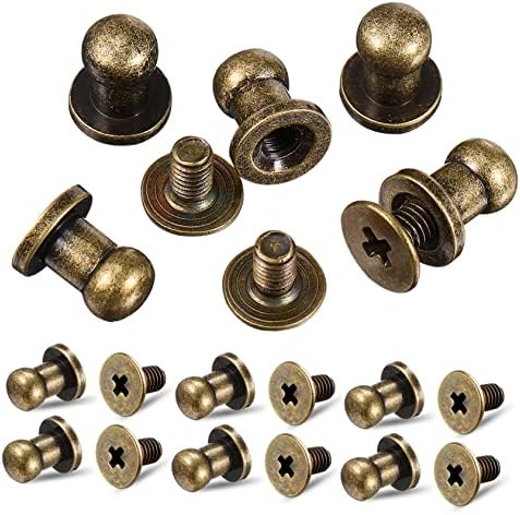 Favomoto 30 PCs parafusos de couro de metal parafusos de cinto parafuso de rebite para parafuso de cinto de tecido parafuso de metal parafusos de chicago pequenos rebites para parafusos de rebite de metal de tecido parafusos de ligação parafusos de cobre puro bolos de metal de cobre