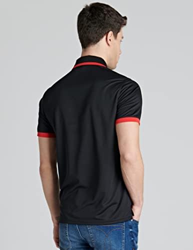 Desempenho masculino de 3 pacote Men Dry Fit Tech Golf Polo Camisetas com bolso no peito, camisetas de manga curta T T de camisetas