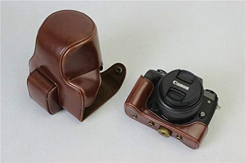 Caixa protetora de couro PU, bolsa para câmera Canon EOS M50 / M5 com 15-45mm