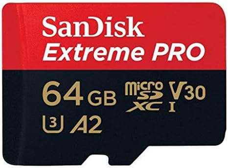 64 GB Micro SDXC Sandisk Extreme Pro 4K Pacote de cartão de memória funciona com DJI Mavic 2, Pro, Zoom, Spark, Phantom 4, 4K UHD Video Drone V30 com tudo, menos Stromboli 3.0 Card Reader