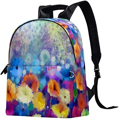 Tbouobt Leation Travel Mackpack Laptop Laptop Casual Mochila Para Mulheres, Pintura Arte Floral Colorido Floral