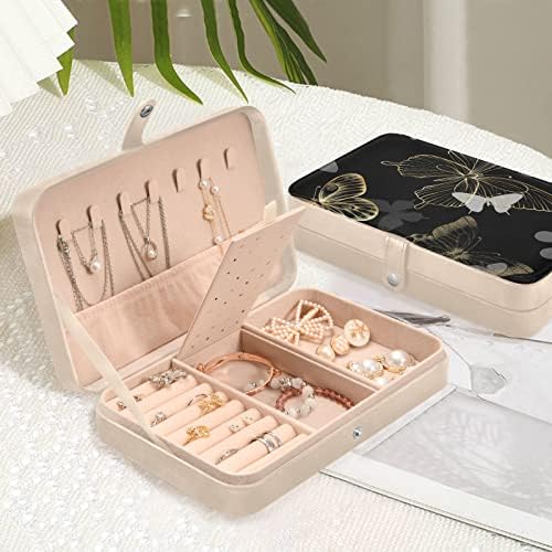 Boretas de Boretas de Borboletes Innwgogo Dounden Small Jewelry Box PU Leather Jewelry Organizer Travel Jewelry Case