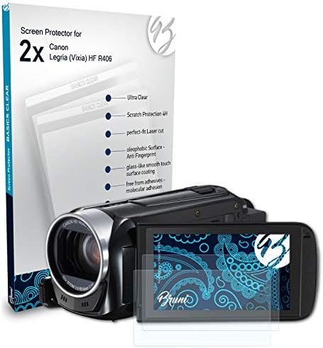 Protetor de tela Bruni Compatível com Canon Legria HF R406 Filme Protetor, Crystal Clear Protective Film