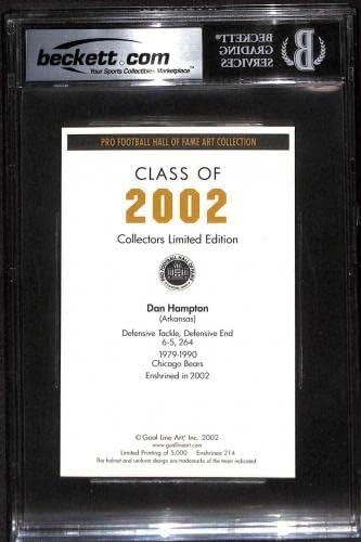 #214 Dan Hampton - 1989 Linha de gols HOF Football Cards classificou o BGS Auto 10 - Bolsas de futebol autografadas