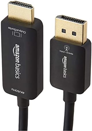 Basics Uni -Directional DisplayPort para HDMI Exibir cabo 4K@60Hz - 3 pés, projetor