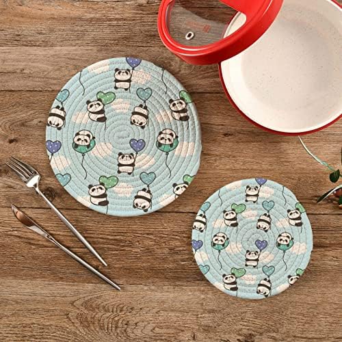 Xigua Panda Trivets Conjunto de 2 suportes de panela de decoração de cozinha Conjunto de titulares de panela resistentes