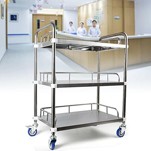 Carrinho de carrinho de carrinho de 3 camadas, carrinho médico, carrinho de clínica do laboratório de 3 camadas, carrinho