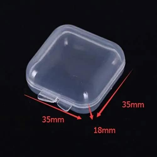 GBSTORE 10 PCS Mini Caixa de plástico transparente 1,8 mm espessura de jóias quadradas Caixa de armazenamento de pílula