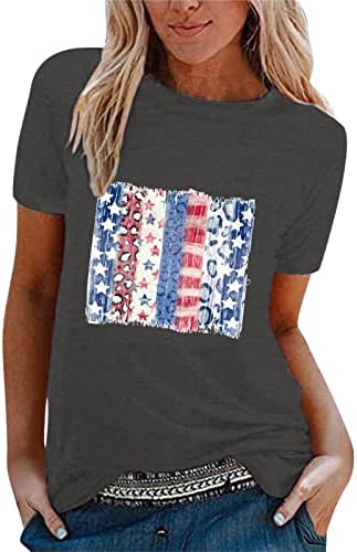 Conjunto de camisa feminino feminino Casual Independence Day Prind camise