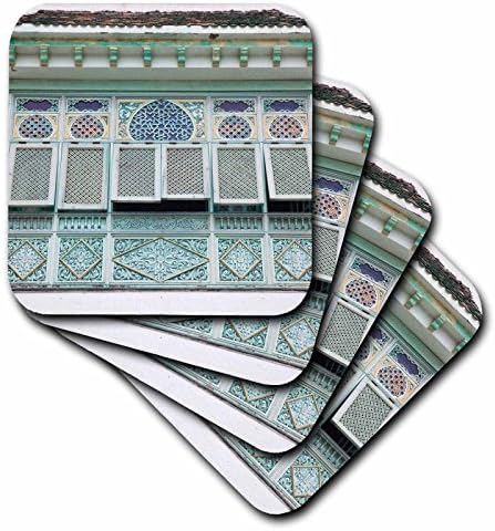 3drose cst_73576_4 Tunísia, mahdia, janela, arquitetura mora-AF47WBI0199-Walter Bibikow-Ceramic Tile Coasters, conjunto de 8