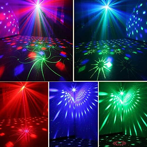 Lunsy Disco Ball DJ Luzes de festa, 3 em 1 padrão Efeitos de luzes de palco, LED Strobe Light com controle remoto e de som ativado