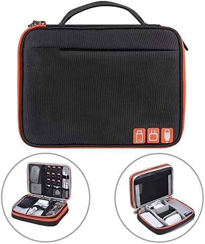 WPYYI impermeabilizada 2 camadas de armazenamento de cabos USB Organizador eletrônico Gadget Case de gadgets de viagem Carga