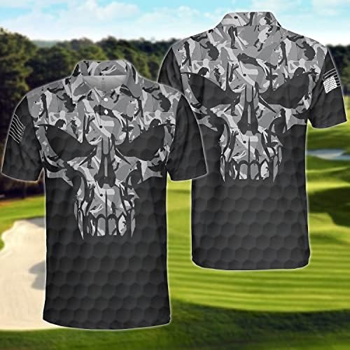 Camisas de golfe de Hyperland para homens camisa polo mass engraçado swing patriótico camisa da bandeira americana