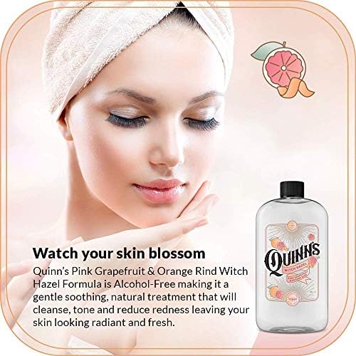 Quinn Hazel sem álcool de álcool Fruit e casca de laranja 16 onças. & Toner facial sem álcool de Quinn névoa com água de rosas pura 8oz