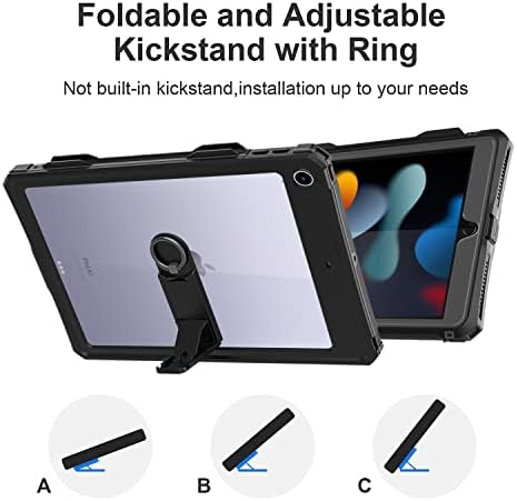 Guirle para iPad 10.2 -iPad 9º 8º estojo à prova d'água, protetor de tela integral de proteção integral com protetora