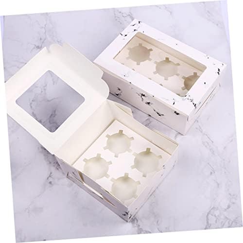 YARNOW 10PCS CUIXAS DE CUIXAS DE MARBÓLIA Bolo de mármore Stand Macaron Recipiente Kraft Cookie Boxes Cupcake Box Caixa de ovo CRISC