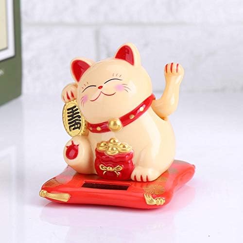 Hongzer Lucky Cat, Solar Powered fofo onda gato, Maneki neko braço para fortuna dinheiro e boa sorte, Fengshui Lucky Cat Swinging
