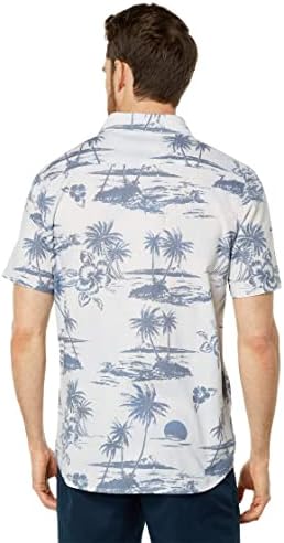 Camisa de botão de algodão para baixo do fluxo de ar masculino Quiksilver