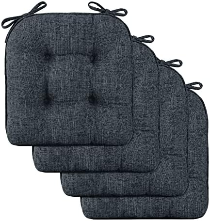 Almofadas de cadeira interna Downluxe para cadeiras de jantar, almofadas de cadeira de espuma com memória texturizada com textura exagerada
