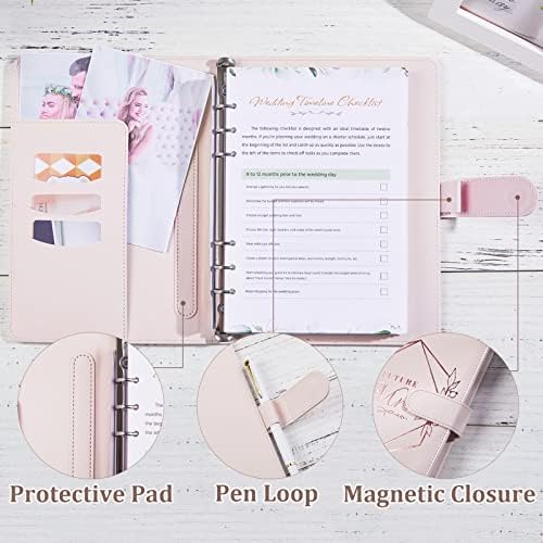 Fioday Wedding Planner Book and Organizer para o livro de planejamento de casamento de capa dura no noiva Caminho de Casamento