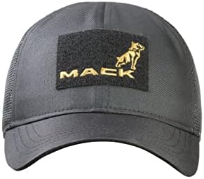 Mack Cap Tactical, preto, remendo removível de bulldog, velcro ajustável traseiro