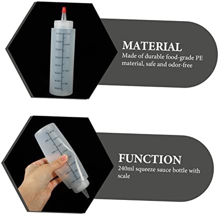 Solustre 10pcs Squeeze Molho Bottle com escala Plasticos para Comida Salada Molho Crueta Transparente Squeeze Garrafas