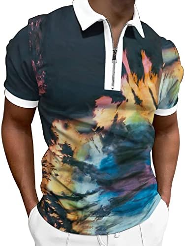 UBST 2022 New Mens Polo Camisetas, verão Manga curta Tops Tops Casual Henley Zip Up camisetas de golfe