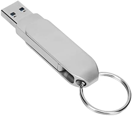Shanrya USB Flash Drive, 2 em 1 Memory Thumb Swivel Design USB 3.0 Tipo C para Travel