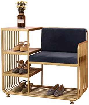 Banco criativo de sapatos com 4 camadas de cadeira de backrest de sapatos combinando bancos de armazenamento de gabinete
