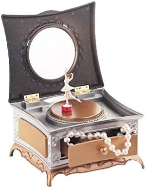 Dançarina criativa Caixa de música rotativa Caixa de maquiagem de gaveta clássica Caixa de armazenamento de joias para