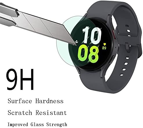 Protetor de tela Shuaxi Compatível para Samsung Galaxy Watch 5 / Galaxy Watch 4, Filme de vidro temperado Anti-arranhão
