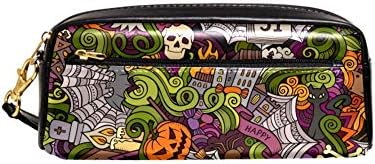 Halloween Doodle Bolsa Cosmética Cague de Maquiagem Zipper Caso de lápis para crianças Caixa
