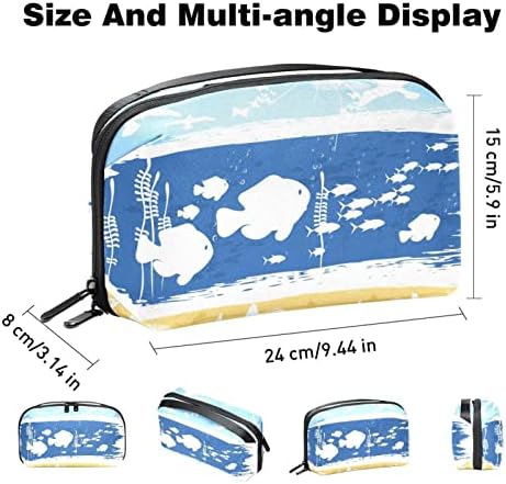 Organizador de eletrônicos de marel de marel marítimo aquarela, saco de armazenamento de cabo de cabo à prova d'água para viajar em