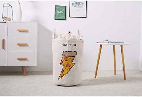 Cesto de lavanderia cesto de roupas sujas saco de armazenamento organizador de pizza forma de raio de raio de cola impermeável