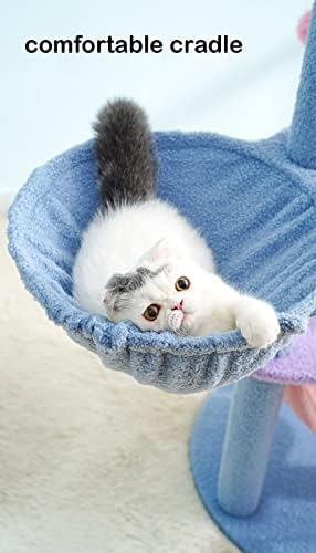 Árvore de gato para gatos internos 49,2 polegadas Torres de gato Cat Condomínio Plataforma de pelúcia cacheada com berço