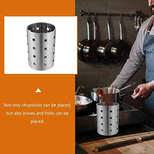 Titular de utensílios de cozinha de aço inoxidável Zerodeko para caddy de talheres de colher de bancada