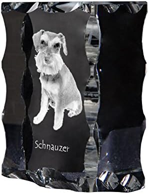 Art Dog Ltd. Schnauzer, cristal cúbico com cachorro, lembrança, decoração, edição limitada, coleção