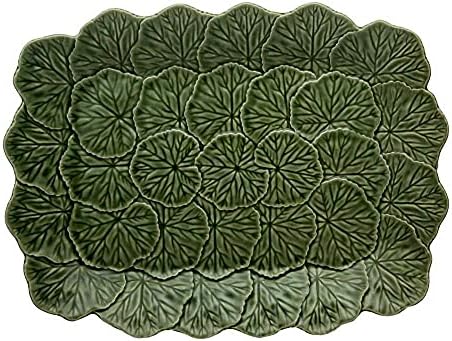 Bordallo Pinheiro Geranium Green Relief Platter